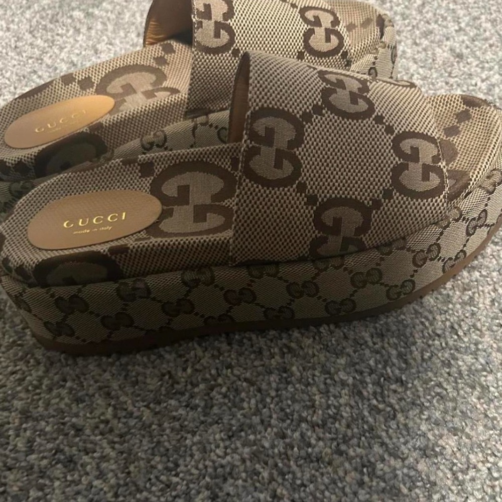 Gucci Brown Mules with Iconic GG Monogram